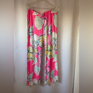 Lilly Pulitzer Pink Floral Wide-Leg Pants